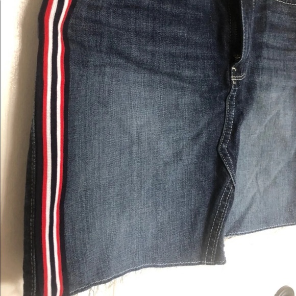 NWOT Hollister Jean Skirt Stripe Down Side - Picture 3 of 5